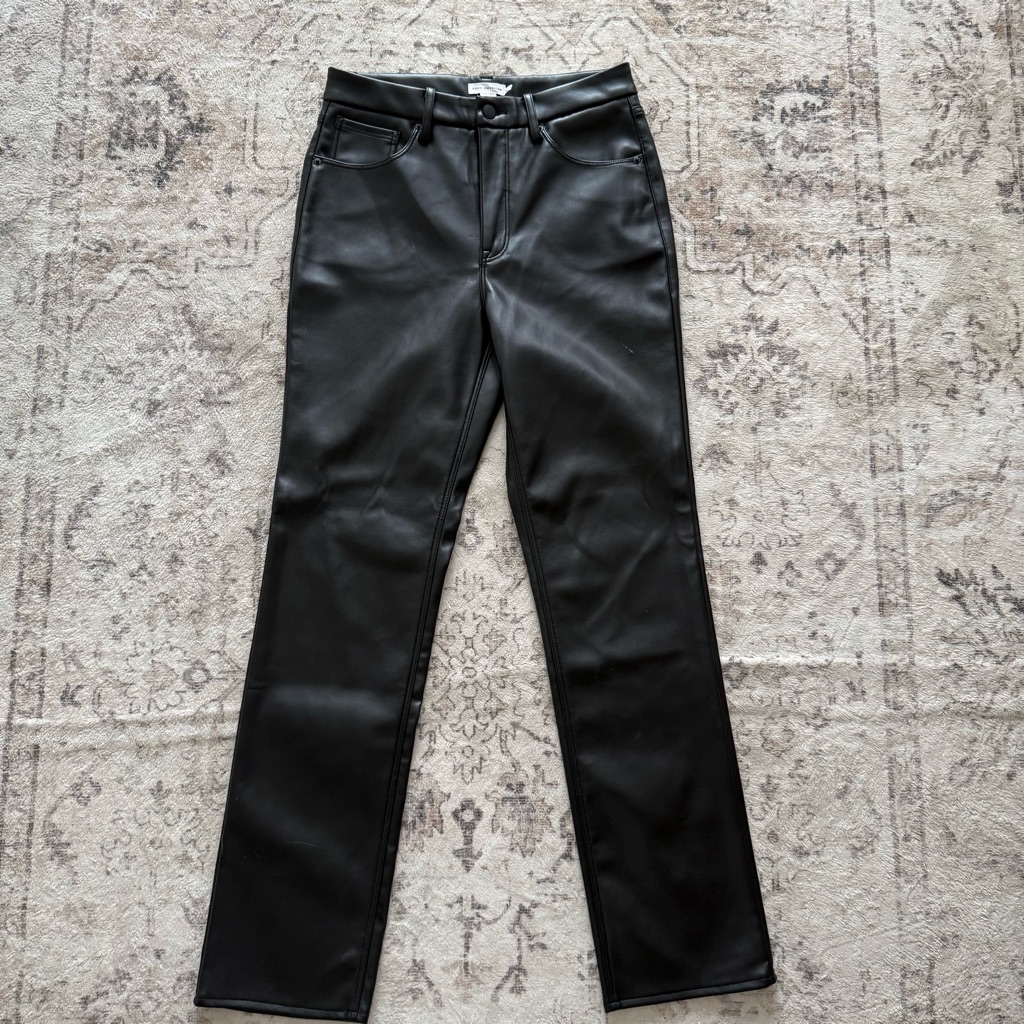Good American Black Faux Leather Pants